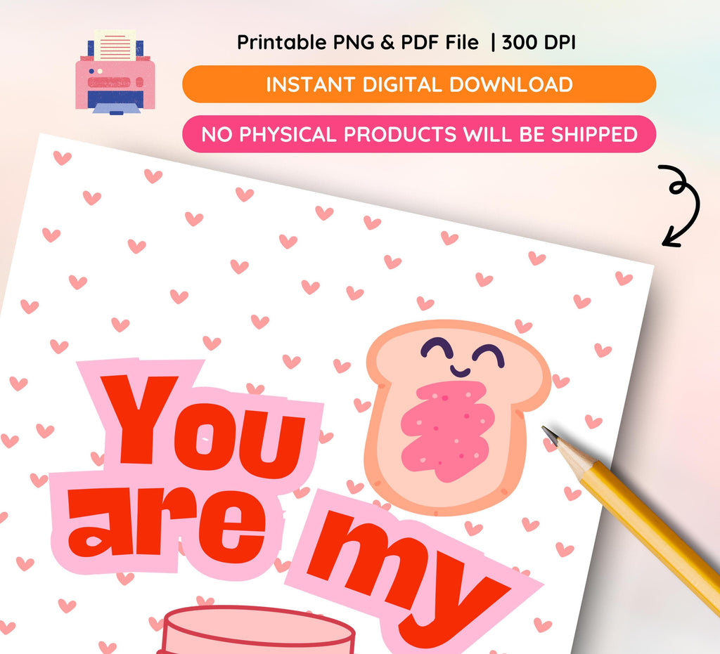 You Are My Jam Valentine Printable, Kids Poem Card (Digital Download)