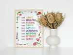Watercolor Kids Affirmation Poster: Daily Motivational Wall Art (Instant Download, JPG Files)