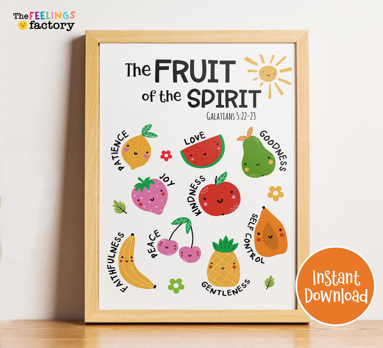Fruit of the Spirit Printable Wall Art: Christian Homeschool Decor (Digital Download)