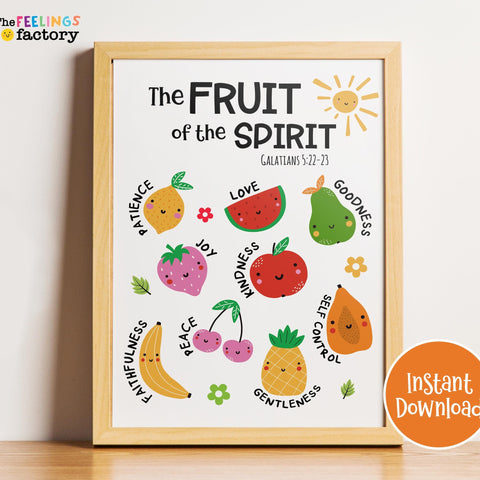 Fruit of the Spirit Printable Wall Art: Christian Homeschool Decor (Digital Download)