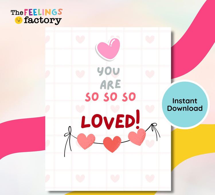 You Are So Loved Nursery Print: Modern Playroom Wall Art (Digital Download)