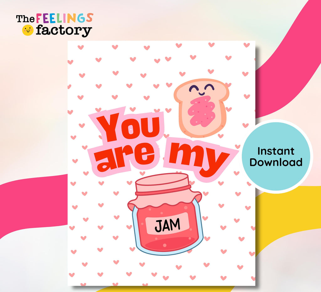 You Are My Jam Valentine Printable, Kids Poem Card (Digital Download)
