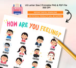 Feelings Emotions Coping Skills Bundle Set, SEL Activities, School Counseling, Feelings Wheel, Emotional Regulation Tools, Instant Download