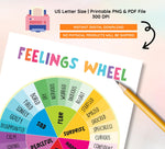 Feelings Emotions Coping Skills Bundle Set, SEL Activities, School Counseling, Feelings Wheel, Emotional Regulation Tools, Instant Download