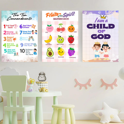Kids Christian Wall Art Prints: Fruits of the Spirit, Armor of God (Digital Download)