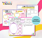 Christian Kids Printables, Self-Esteem & Gratitude Activities, Positive Affirmations, Therapy Worksheets, Bible Activity (Digital Download)