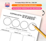 Stress Management Workbook, Therapy Worksheets (Fillable PDF)
