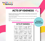Acts of Kindness Worksheet: Kids Gratitude Journal (Digital Download PDF)