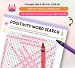 Positivity & Feelings Word Search Puzzles: Kids' Emotional Learning (Digital Download)