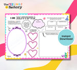 Christian Kids Printables, Self-Esteem & Gratitude Activities, Positive Affirmations, Therapy Worksheets, Bible Activity (Digital Download)