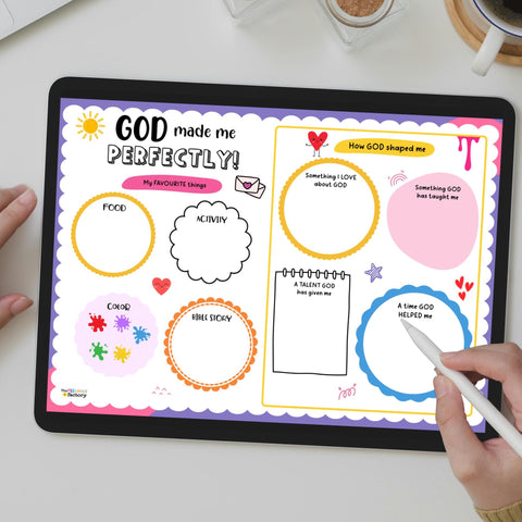 Christian Kids Printables, Self-Esteem & Gratitude Activities, Positive Affirmations, Therapy Worksheets, Bible Activity (Digital Download)