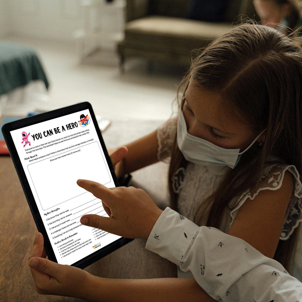 You Can Be A Hero Printable Worksheets, Courage Activity, Strength Resilience Activity, Emotional Wellness Self Esteem PDF, Digital Download